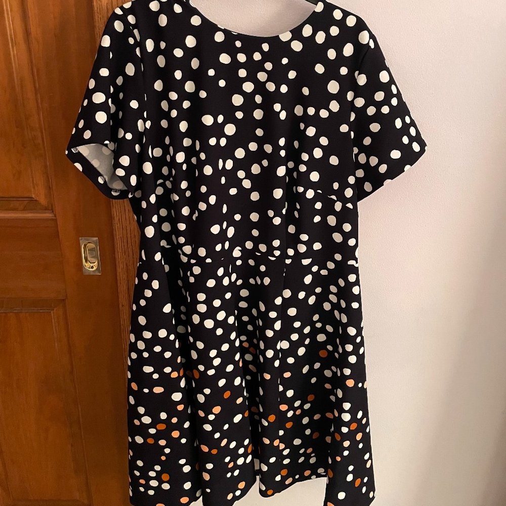 Vince Camuto Fit and Flare 14W polka dot dress